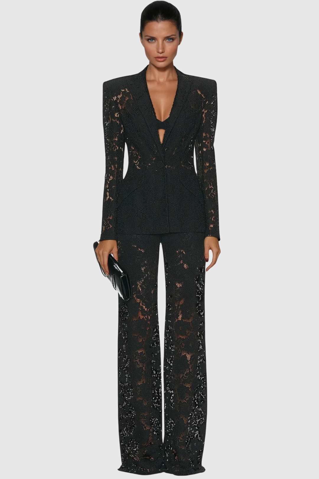 Sofia- Floral Lace Pants Set