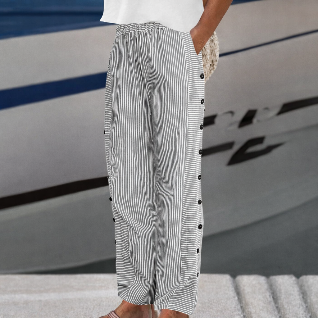 Sabrina - Striped Button Pants