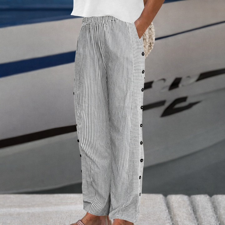 Sabrina - Striped Button Pants