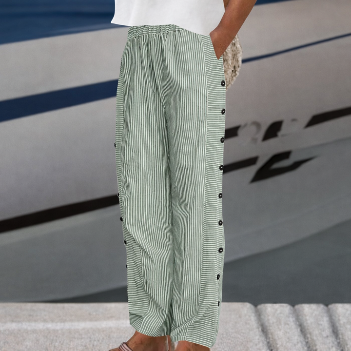 Sabrina - Striped Button Pants
