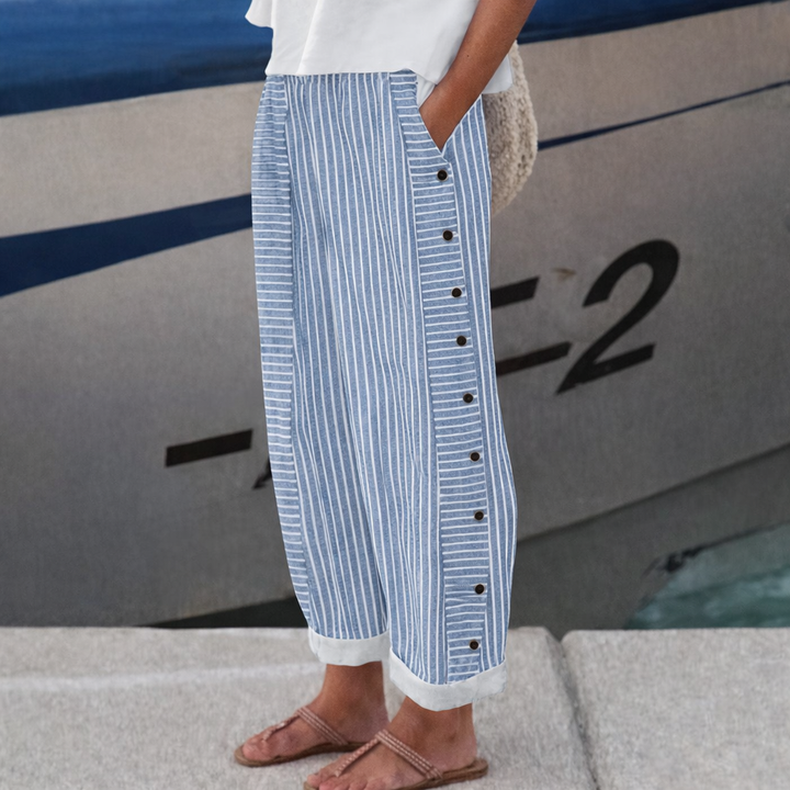 Sabrina - Striped Button Pants